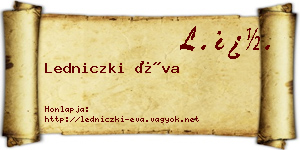 Ledniczki Éva névjegykártya
